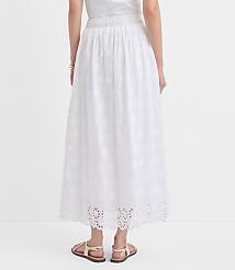 Scalloped Eyelet Pull On Midi Pocket Skirt carousel Product Image 2