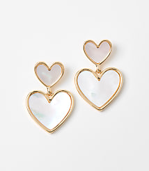 Mother Of Pearl Heart Drop Earrings carousel Product Image 1
