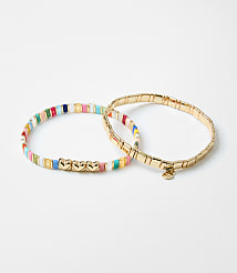 Rainbow Heart Chicklet Bracelet Set carousel Product Image 1