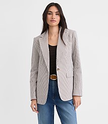 Striped Seersucker Fitted Blazer carousel Product Image 3