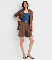 Bermuda Shorts in Linen Blend carousel Product Image 1