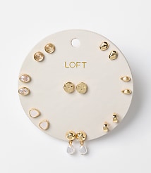 Pearlized Hammered Stud Earring Set carousel Product Image 1