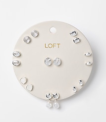 Pearlized Hammered Stud Earring Set carousel Product Image 1