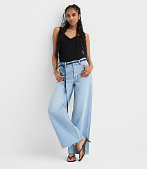 Rivete Tall Fresh Cut High Rise Relaxed Wide Leg Jeans in Wave Wash carousel Product Image 2