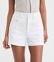 Rivete Double Shank High Rise Denim Shorts in White carousel Product Image 2