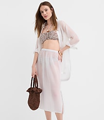 LOFT Beach Sheer Midi Skirt carousel Product Image 1