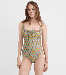 LOFT Beach Garden Ruched One Piece Swimsuit carousel Product Image 1