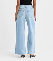 Rivete Tall Curvy Fresh Cut High Rise Relaxed Wide Leg Jeans in Wave Wash carousel Product Image 2