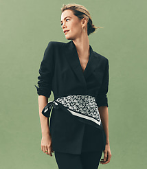 Linen Blend Tie Waist Modern Blazer carousel Product Image 5