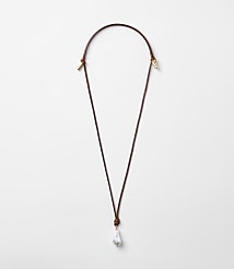 Pearlized Cord Pull Tie Necklace carousel Product Image 1