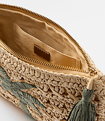 Palm Tree Straw Zip Pouch carousel Product Image 2