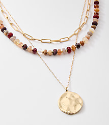 Coin Beaded Layered Necklace Set carousel Product Image 2