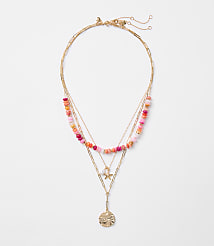 Starfish Coin Beaded Layered Necklace Set carousel Product Image 1