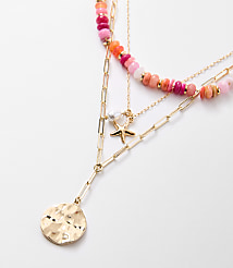 Starfish Coin Beaded Layered Necklace Set carousel Product Image 2