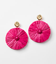 Raffia Circle Drop Earrings carousel Product Image 1