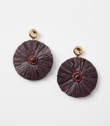 Raffia Circle Drop Earrings carousel Product Image 1