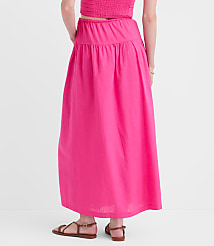 Petite LOFT Beach Linen Cotton Drawstring Maxi Pocket Skirt carousel Product Image 2