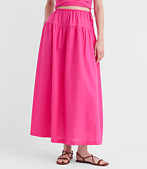 Petite LOFT Beach Linen Cotton Drawstring Maxi Pocket Skirt carousel Product Image 3