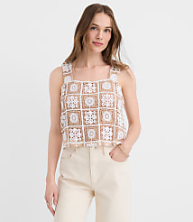 Petite Tiled Crochet Tank Top carousel Product Image 1