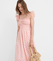 LOFT Beach Garden Poplin Ruffle Strap Maxi Pocket Dress carousel Product Image 2
