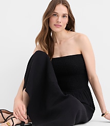 LOFT Beach Strapless Mixed Media Maxi Pocket Dress carousel Product Image 2