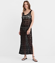LOFT Beach Floral Crochet Maxi Swimsuit Coverup carousel Product Image 1