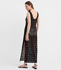 LOFT Beach Floral Crochet Maxi Swimsuit Coverup carousel Product Image 3