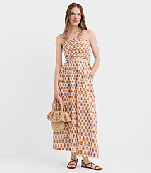 LOFT Beach Garden Linen Cotton Drawstring Maxi Pocket Skirt carousel Product Image 1