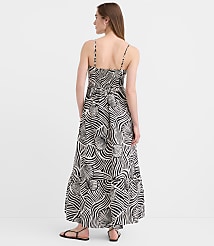 LOFT Beach Seashell Poplin Cutout Twist Maxi Pocket Dress carousel Product Image 3