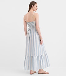 LOFT Beach Striped Poplin Cutout Twist Maxi Pocket Dress carousel Product Image 3