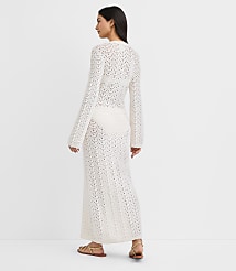 Petite LOFT Beach Pointelle Keyhole Sweater Maxi Swimsuit Coverup carousel Product Image 3