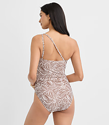 LOFT Beach Seashell Beaded One Shoulder One Piece Swimsuit carousel Product Image 2