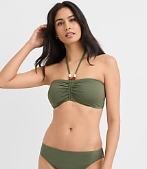 LOFT Beach Beaded Ruched Bandeau Bikini Top carousel Product Image 2