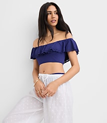 LOFT Beach Eyelet Ruffle Bikini Top carousel Product Image 1