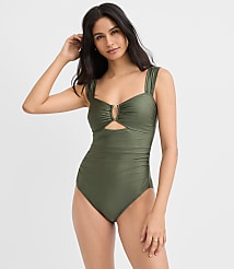 LOFT Beach Ruched U-Wire One Piece Swimsuit carousel Product Image 3