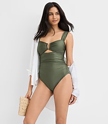 LOFT Beach Ruched U-Wire One Piece Swimsuit carousel Product Image 1