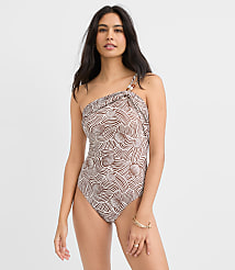 LOFT Beach Seashell Beaded One Shoulder One Piece Swimsuit carousel Product Image 1