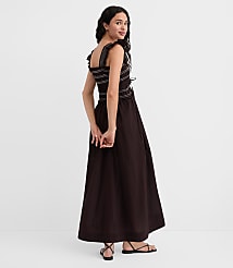 Petite Ruffle Strap Smocked Midi Dress carousel Product Image 4