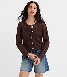 Petite Crochet Cardigan carousel Product Image 1