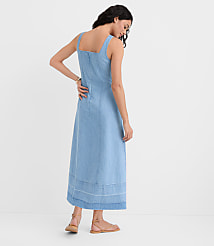 Petite Chambray Released Hem Midi Dress carousel Product Image 2