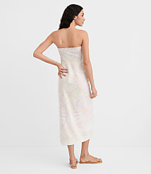 LOFT Beach Seashell Linen Cotton Strapless Midi Dress carousel Product Image 2