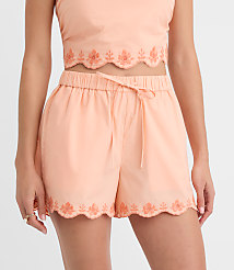 LOFT Beach Floral Embroidered Poplin Shorts carousel Product Image 2