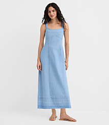 Chambray Released Hem Midi Dress carousel Product Image 3