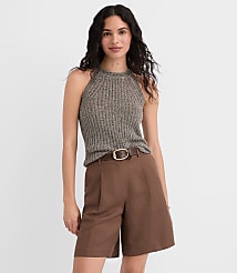 Crochet Ribbed Halter Sweater carousel Product Image 3