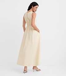 Striped Bow Poplin Midi Pocket Dress carousel Product Image 3