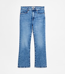 Rivete Petite High Rise Kick Crop Jeans in Authentic Mid Vintage Wash carousel Product Image 4
