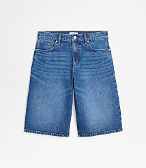 Rivete High Rise Denim Bermuda Shorts in Dark Wash carousel Product Image 4