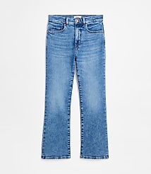 Rivete Petite Curvy High Rise Kick Crop Jeans in Authentic Mid Vintage Wash carousel Product Image 3