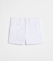 Rivete Curvy Double Shank High Rise Denim Shorts in White carousel Product Image 3