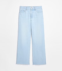 Rivete Curvy Fresh Cut Mid Rise Wide Leg Jeans in Wave Wash carousel Product Image 3